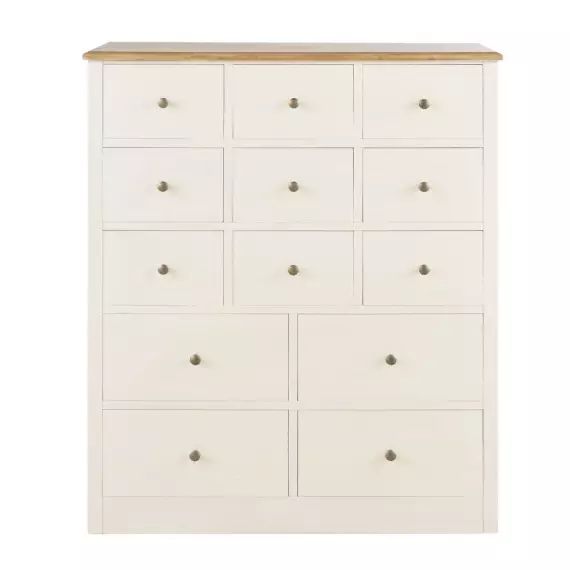 Cabinet de rangement 13 tiroirs blanc cassé