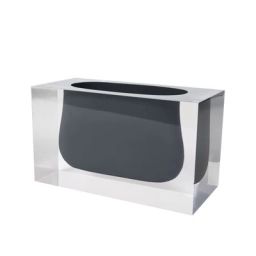 Vase Bel Air en Plastique, Acrylique – Couleur Gris – 22.5 x 19.83 x 12 cm – Designer