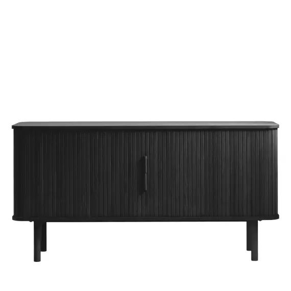 Callan – Buffet aux portes coulissantes en bois strié L160cm – Couleur – Noir