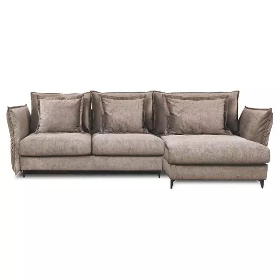 Canapé 3 places tissu angle droit taupe