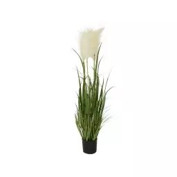Plante Artificielle Herbes Pampas En Pot Plastique – Ø 40 x 100 cm – Nos Envies Déco