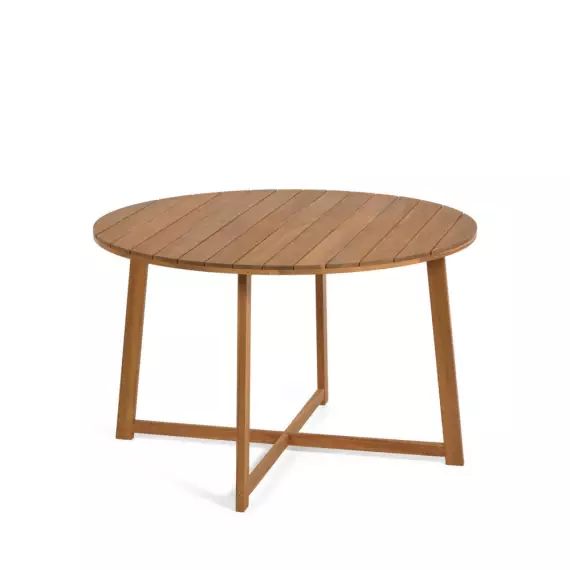 Dafna – Table à manger de jardin ronde en bois ø120cm – Couleur – Bois clair