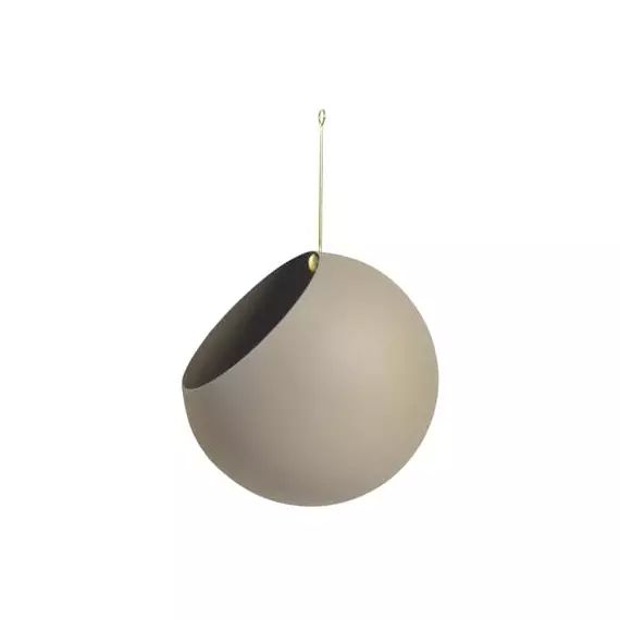 Pot de fleurs suspendu Globe en Métal, Fer – Couleur Beige – 21 x 21 x 32 cm