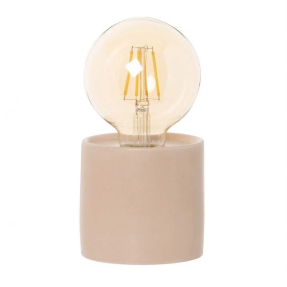 Lampe globe en verre et argile rose H16