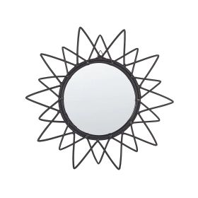 Miroir en rotin noir 61×61