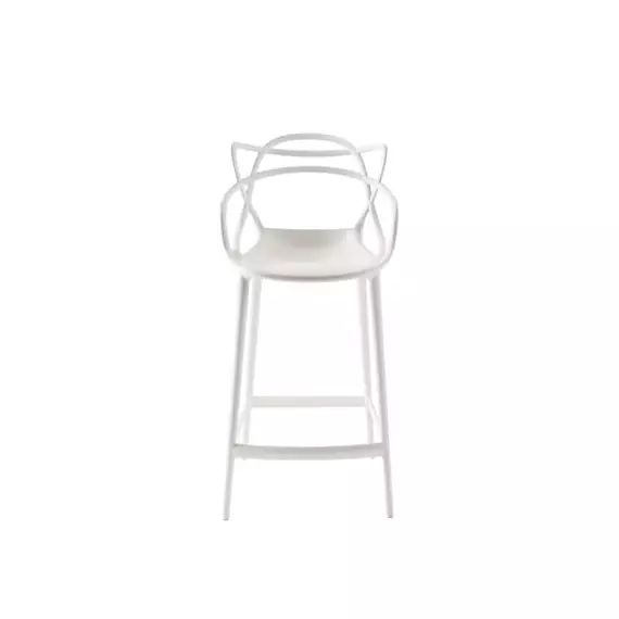 Chaise de bar Masters en Plastique, Technopolymère thermoplastique recyclé – Couleur Blanc – 60 x 50 x 99 cm – Designer Philippe STARCK with Eugeni QUITLLET