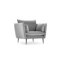 image de fauteuils scandinave Fauteuil 1 place en velours gris clair