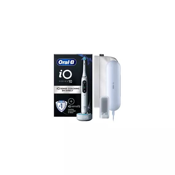 Brosse à dents électrique Oral B IO 10 Blanche Connectee Bluetooth + Pochette