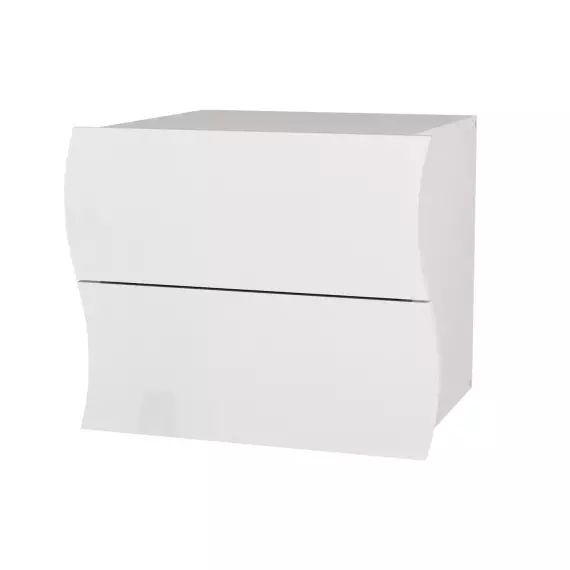 Table de chevet effet bois blanc brillant cm 50x40h41