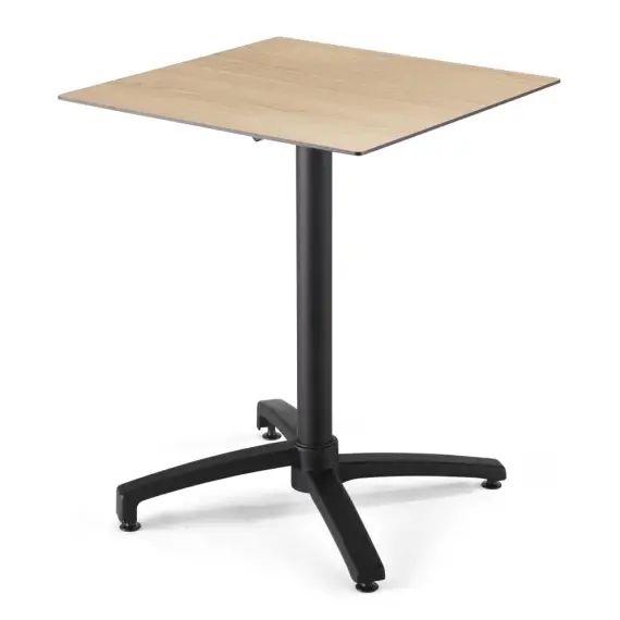 Table de jardin 60×60 cm inclinable stratifié en beton chêne naturel