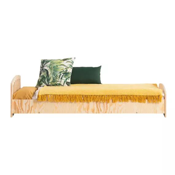 Lit 90×190 sommier inclus naturel