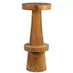 Tabouret de bar Tabouret bois en Bois, Bois de Dimb – Couleur Bois naturel – 71.14 x 71.14 x 74 cm