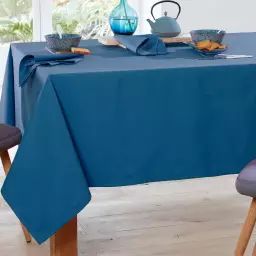 Nappe rectangulaire 140×300 bleue en coton