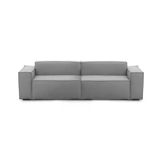 Canapé fixe 3 places en tissu gris