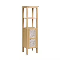 Colonne de salle de bain porte cannage chêne 145 cm