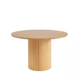 Mati – Table à manger ronde en bois ø120cm – Couleur – Bois clair