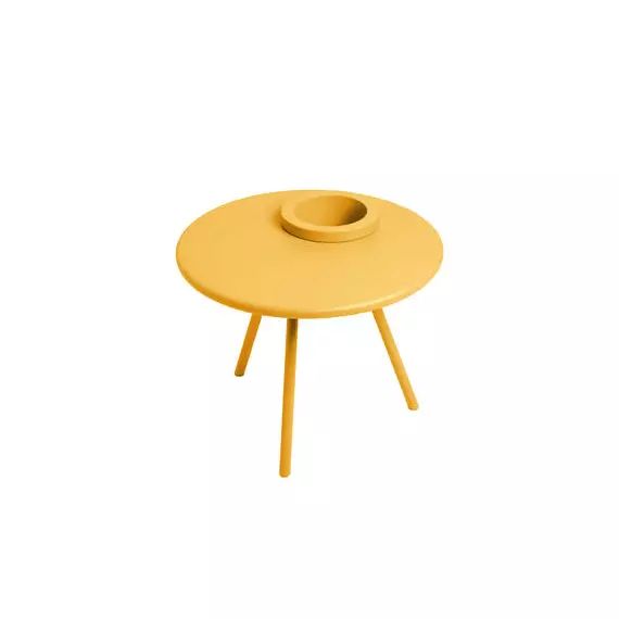 Table basse Bakkes en Métal, Acier revêtement poudre – Couleur Jaune – 64.15 x 64.15 x 49 cm – Designer Kranen/Gille