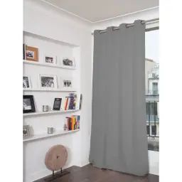 Rideau phonique thermique occultant gris 140×260