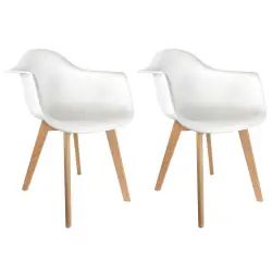 Lot de 2 Fauteuils Assises Blanches