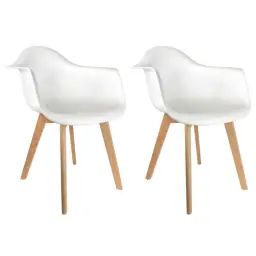 Lot de 2 Fauteuils Assises Blanches