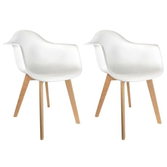 Lot de 2 Fauteuils Assises Blanches