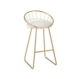 Chaise de bar design en métal doré