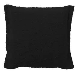 Housse de coussin noir en acrylique et polyester-45×45 cm uni