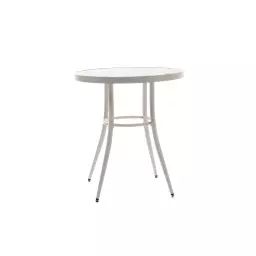 Table de jardin ronde en aluminium blanc D70