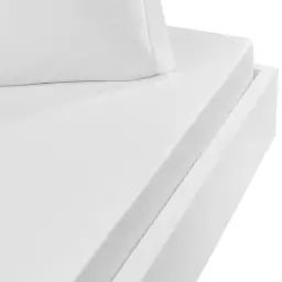 Drap housse jersey de coton peigné extensible blanc 180×200 cm