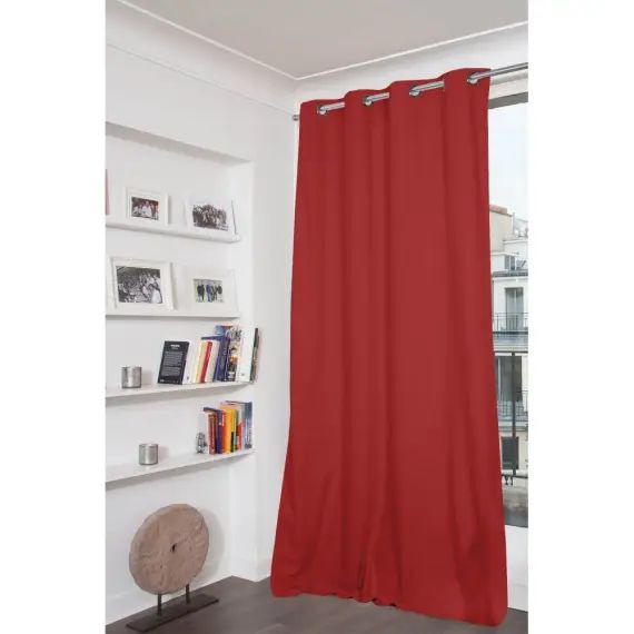 Rideau occultant total rouge 135 x 250