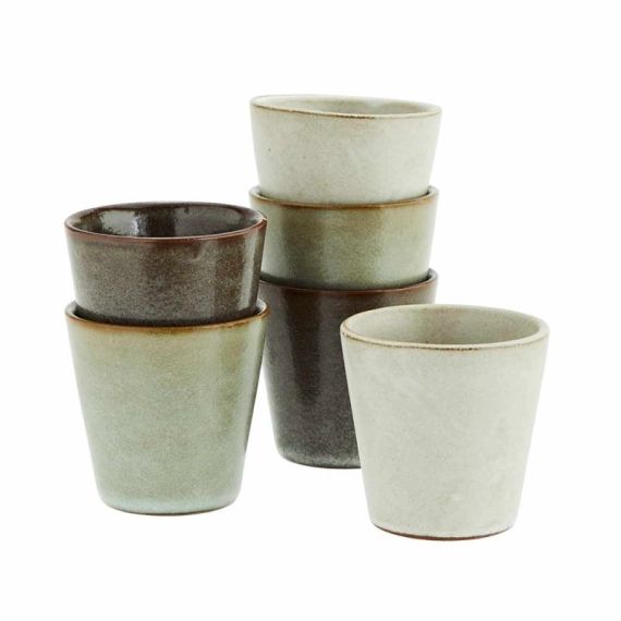 Lot de 4 tasses en céramique multicolore