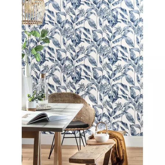 Papier peint mural bouquet bleu 53x840cm