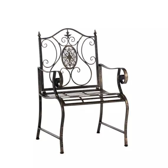 Chaise de jardin avec accoudoirs en métal Bronze
