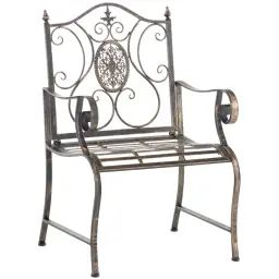 Chaise de jardin avec accoudoirs en métal Bronze