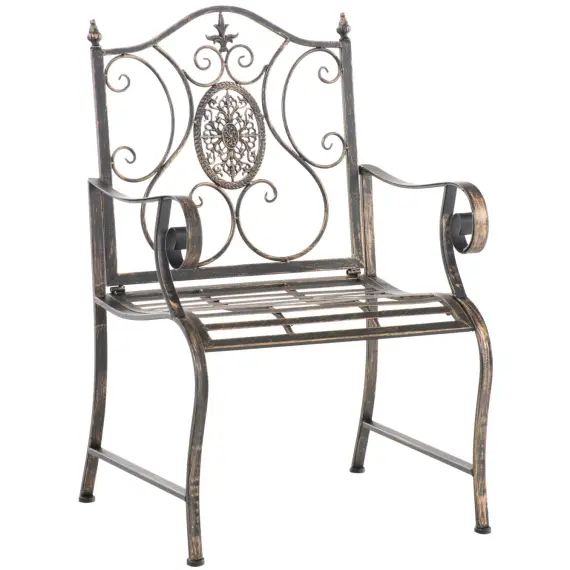 Chaise de jardin avec accoudoirs en métal Bronze