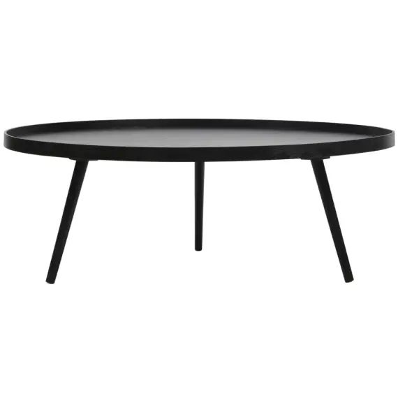 Table basse ronde en bois H36xD100cm noir