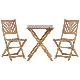 Salon de jardin bistrot table et de 2 chaises en bois