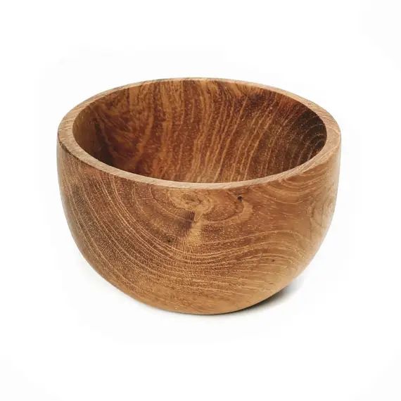 Tasse à sel en bois de teck naturel