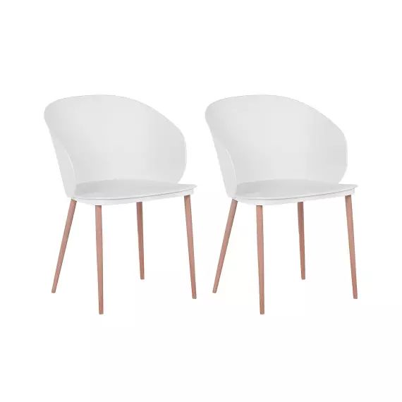 Lot de 2 chaises de salle à manger blanches