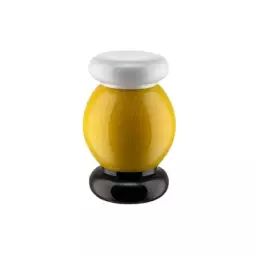 Moulin à sel et poivre  100 Values Collection en Bois, Hêtre massif tourné certifié FSC – Couleur Jaune – 12.16 x 12.16 x 11 cm – Designer Ettore Sottsass