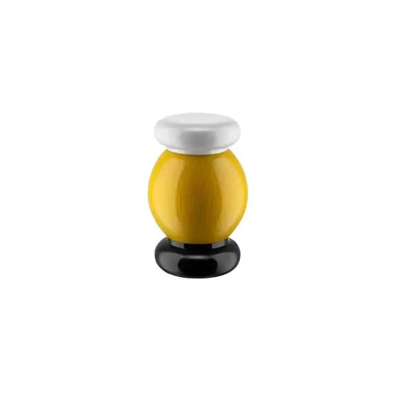 Moulin à sel et poivre  100 Values Collection en Bois, Hêtre massif tourné certifié FSC – Couleur Jaune – 12.16 x 12.16 x 11 cm – Designer Ettore Sottsass