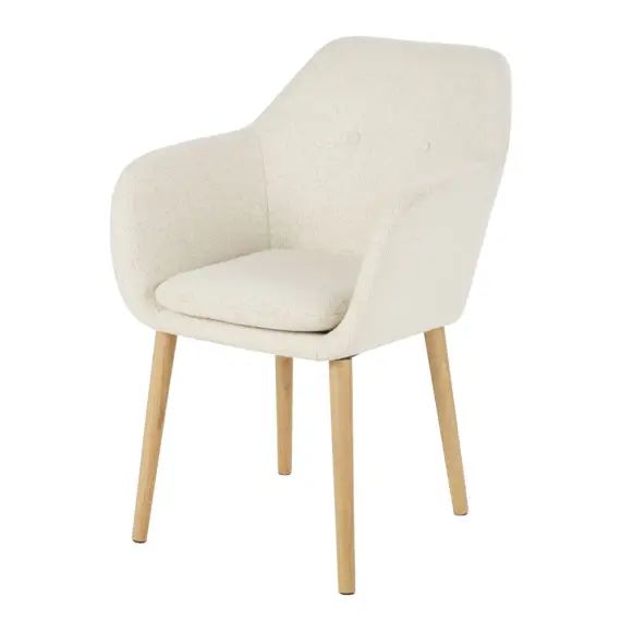Fauteuil à dîner à bouclettes écrues
