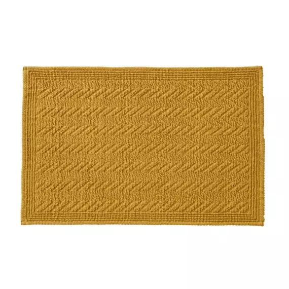 Tapis de bain jaune 50×80 en coton