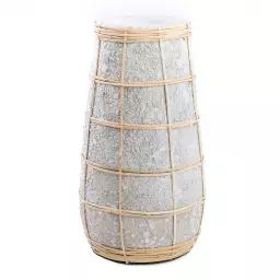 Vase en terre cuite gris naturel H31