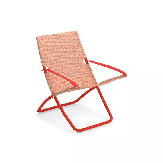 Chaise longue pliable inclinable Snooze en Métal, Tissu technique – Couleur Orange – 75 x 62.14 x 105 cm – Designer Marco Marin