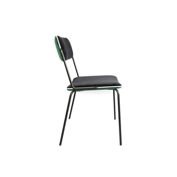 Chaise rembourrée Double-jeu en Tissu, Acier laqué – Couleur Vert – 45 x 71.14 x 85 cm – Designer Sarah Lavoine