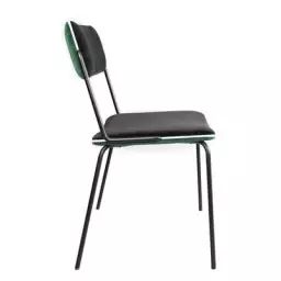 Chaise rembourrée Double-jeu en Tissu, Acier laqué – Couleur Vert – 45 x 71.14 x 85 cm – Designer Sarah Lavoine