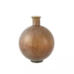 Vase boule en verre marron 35x35x43 cm