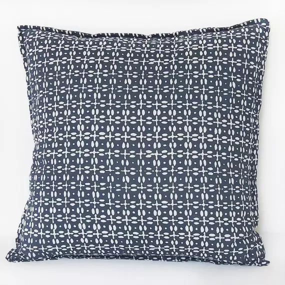 Coussin rectangulaire coton imprimé Bleu