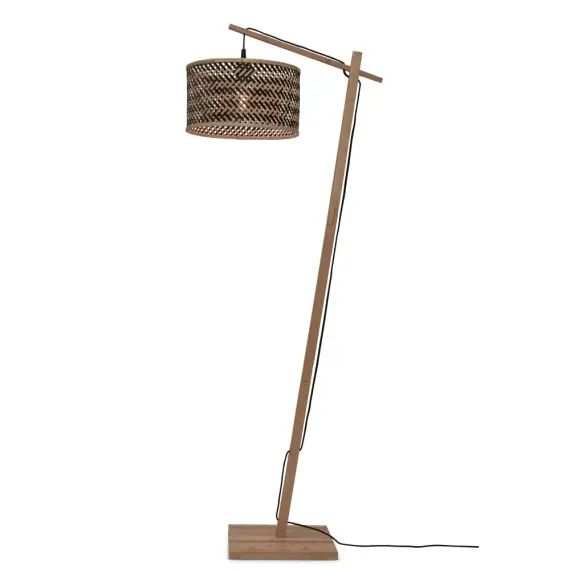 Lampadaire bambou abat-jour bambou naturel/noir, h. 150cm